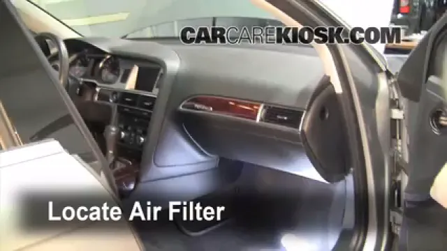 2008 Audi A6 3.2L V6 Filtre à air (intérieur) Changement